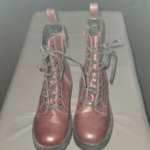 Kohl's Burgundy Combat Boots